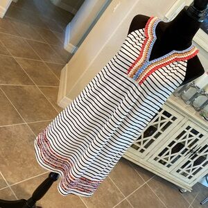 THML sleeveless t shirt dress, black/white stripe, size small